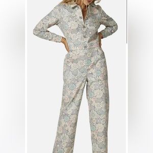 Lee x free people floral Lee Jumpsuit X Free People nwot size small